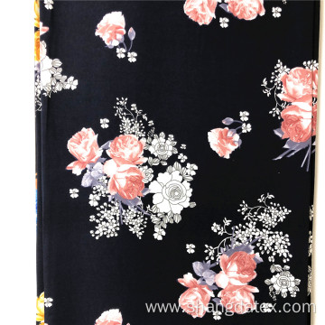 Navy Background With Colorful Flower Rayon Printed 45S